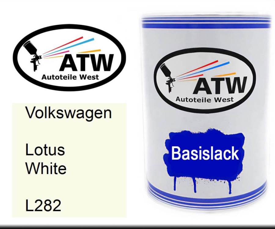 Volkswagen, Lotus White, L282: 500ml Lackdose, von ATW Autoteile West.